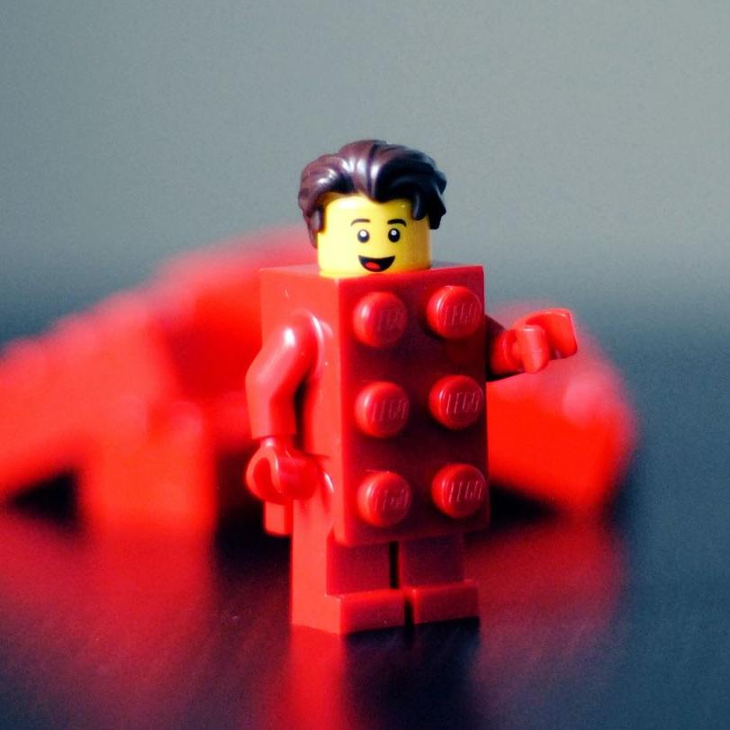 red Lego minifigure
